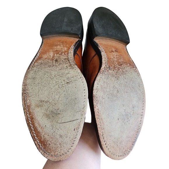 ALLEN EDMONDS WALTON LEATHER split TOE OXFORD SHOES Size 12A 2143 w/flannel bags main image 14